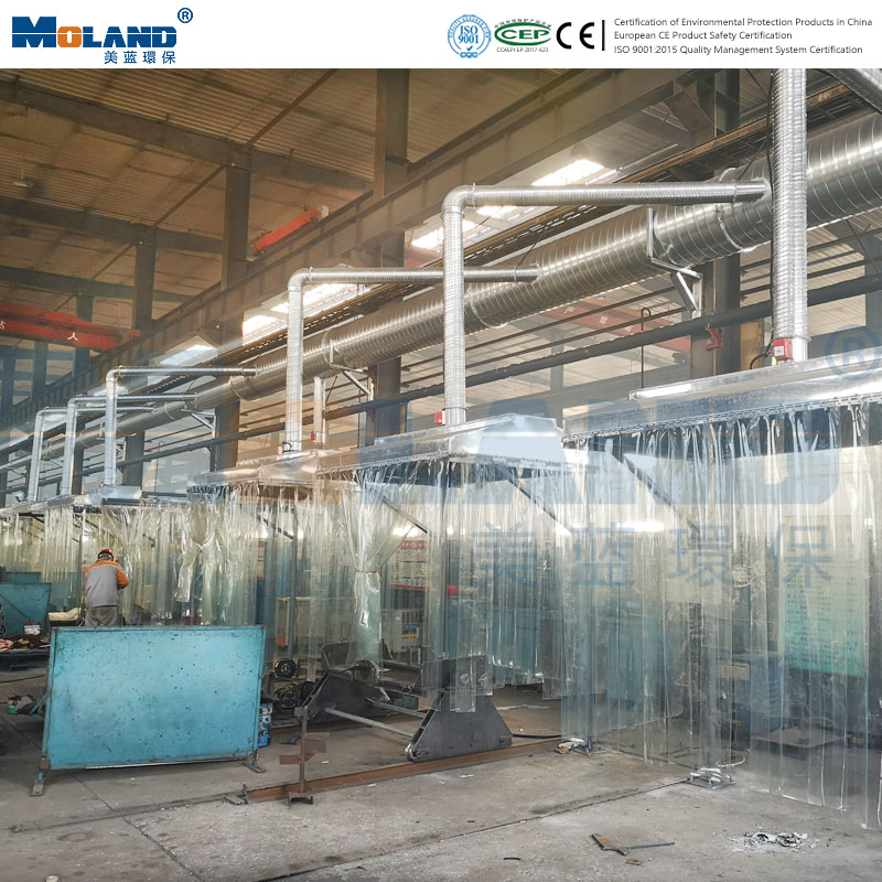 Field case of centralized dust removal in welding workshop